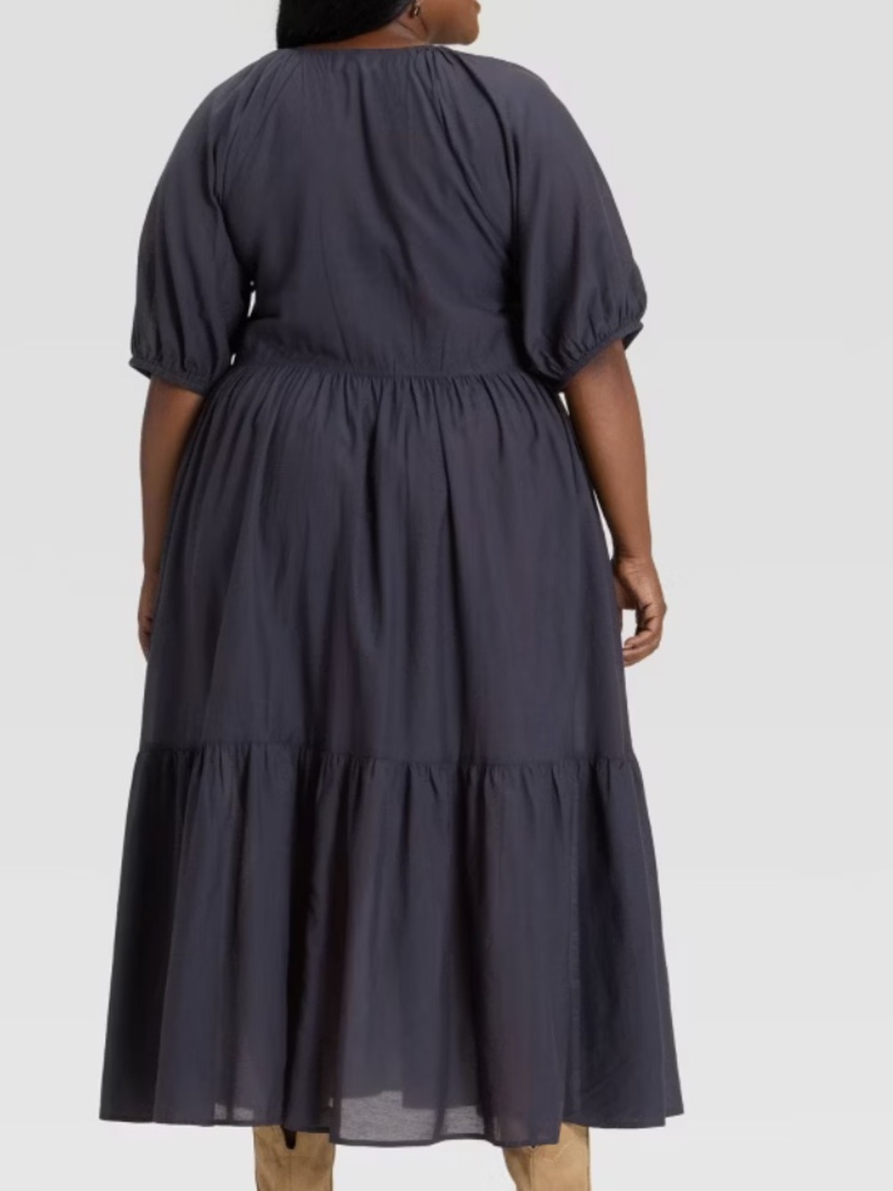 NWT Women's Puff Elbow Sleeve Maxi A-Line Dress - Universal Thread 3X - Picture 2 of 6